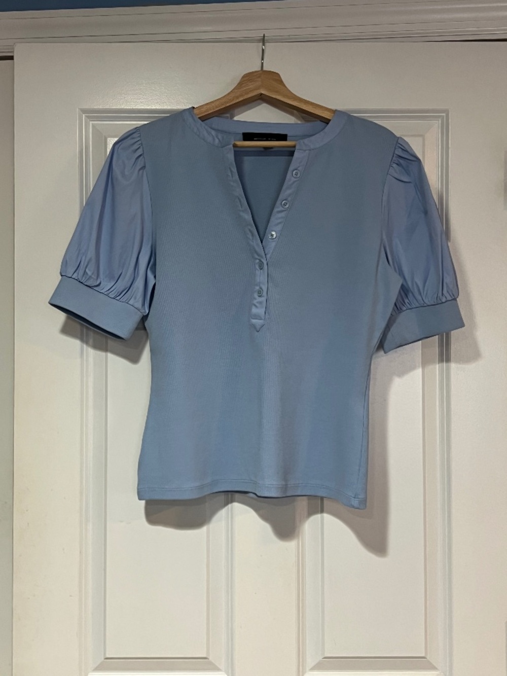 WHBM poplin-puff Henley top